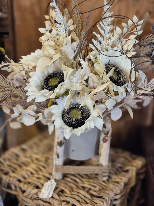 Neutral Sunflower Planter