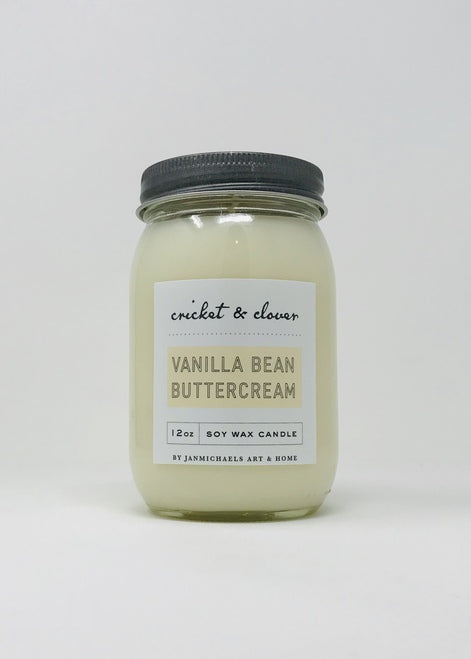 Cricket + Clover Vanilla Bean Buttercream Soy Candle 12oz