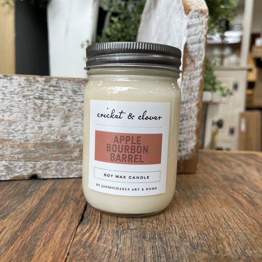 Cricket + Clover Apple Bourbon Barrel Soy Candle 12 oz