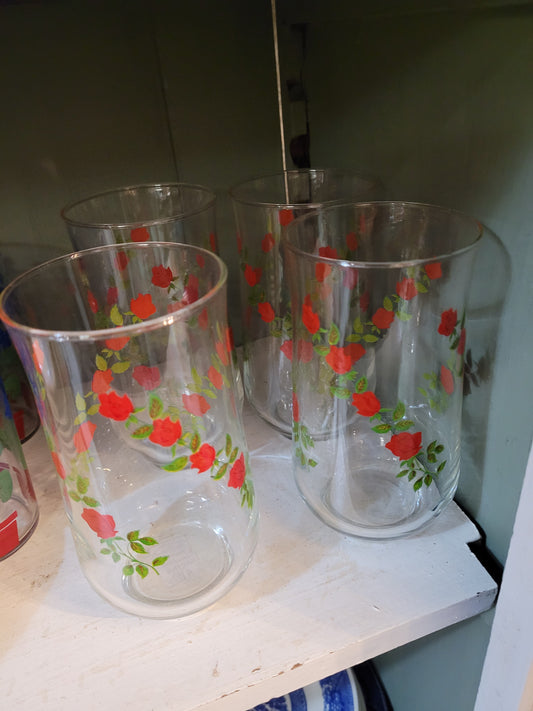 Vintage Anchor Hocking Rose glasses